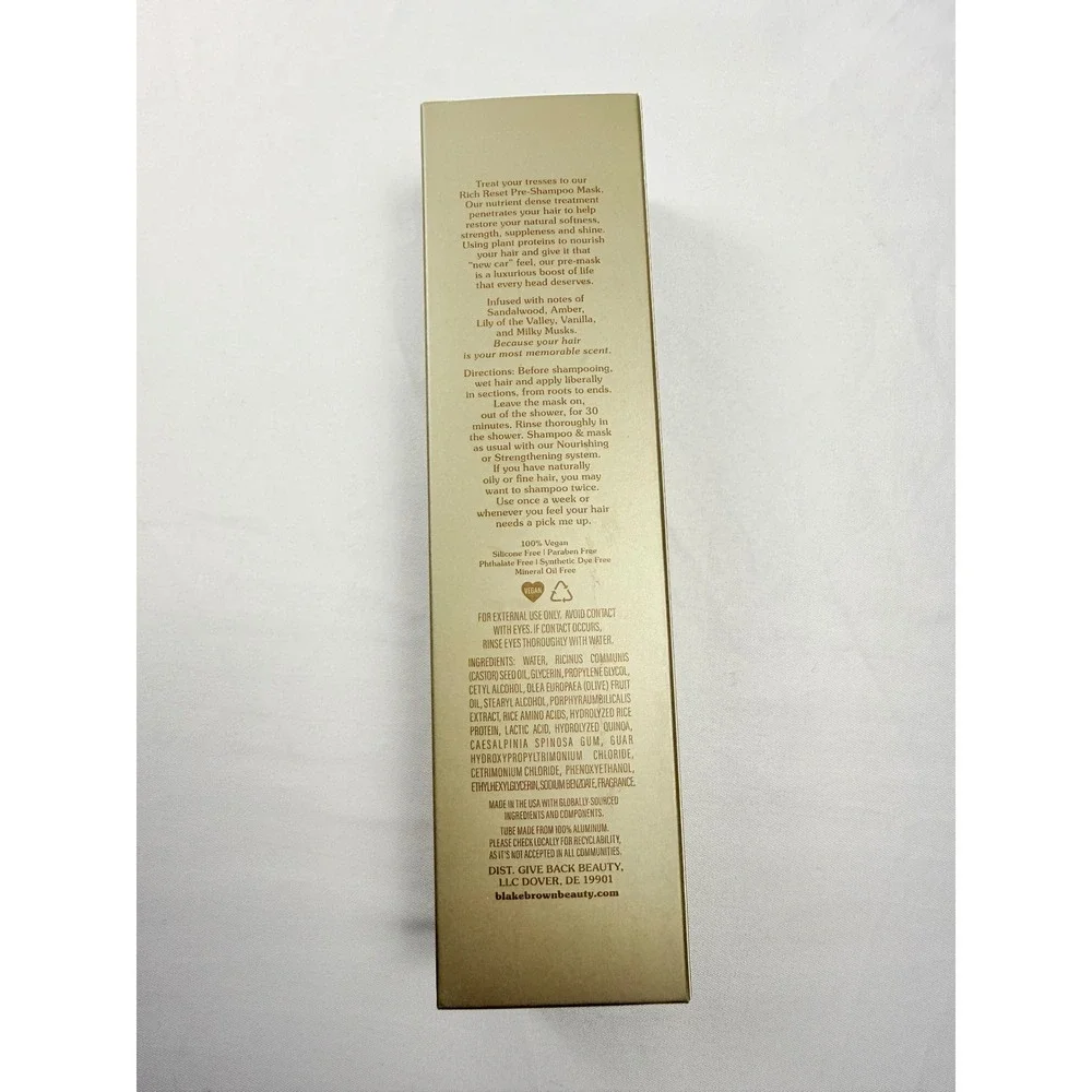 Blake Brown Rich Reset Pre-Shampoo Mask 5 oz Milky Sandalwood New Sealed